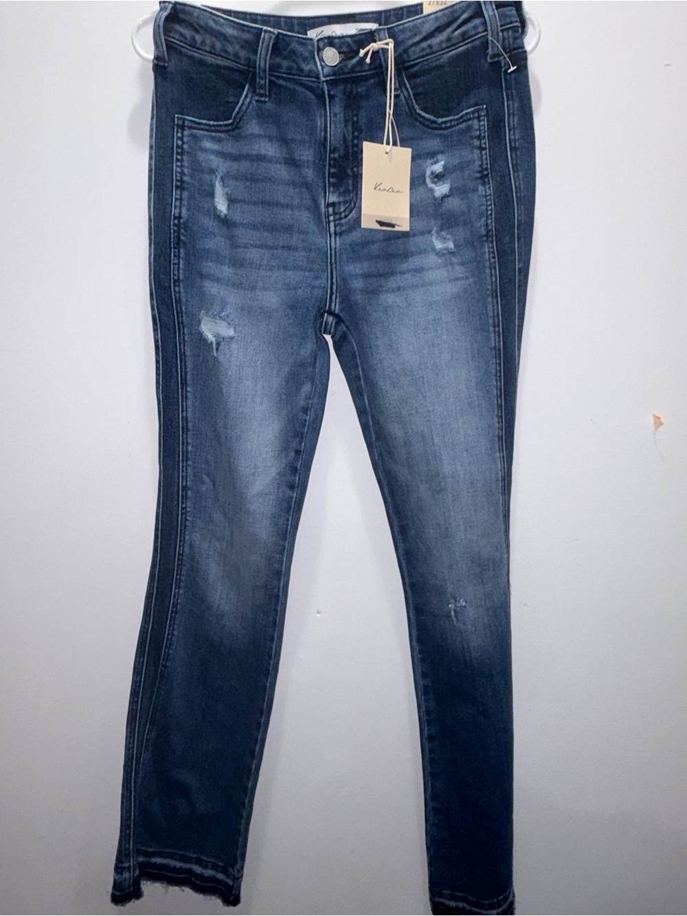 KanCan Dark Blue Distressed High-Rise Skinny Jeans women’s  27x32
